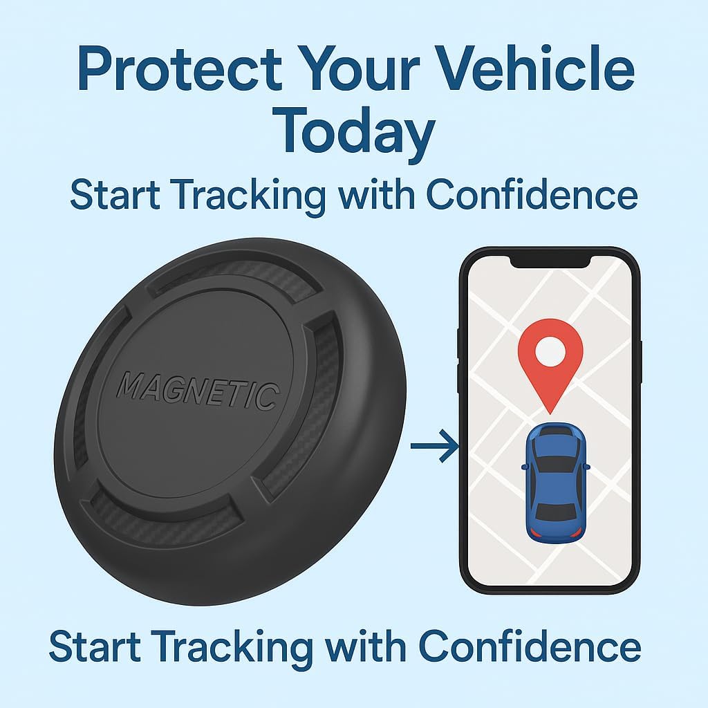 Magnetic Hidden GPS Tracker for Vehicles – Long Battery Life, No Subscription, Car Tracker Device Hidden (iOS Tracker)