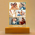 Custom Picture Frame with Photo, Personalized Photo Frame with Night Light, Customized Picture Frames, Personalized Valentines Day Gifts for Women Men Her Him Girlfriend Boyfriend Couple