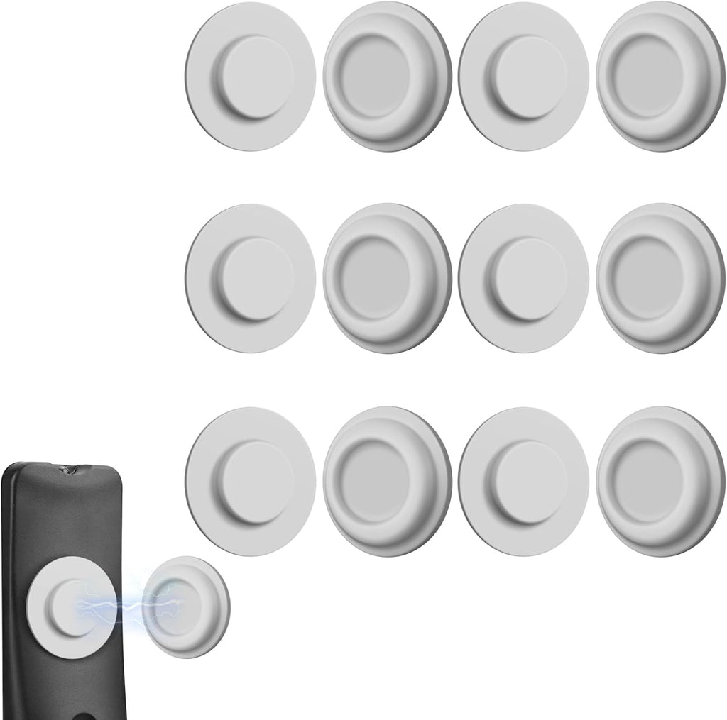 6 Pack Magnetic Remote Control Holder – Upgraded Silicone Magnetic Wall Mount for TV, Fan & Air Conditioner Remotes – Self-Adhesive, No-Drill Remote Control Holder Wall Mount (Circle Grey)