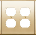 ENERLITES Double Duplex Receptacle Metal Wall Plate, Socket Outlet Switch Cover, Stainless Steel 201, Corrosion Resistant, Size 2-Gang 4.50" x 4.57", 7722-PB, Polished Brass, Gold