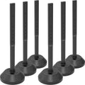 6 Pack Durable Sign Post and Water-Filled Base Set Kit - 13" DIA Stand with 41" Post - Bolts & Nuts for Hanging Signs, Portable Warning Sign Holder for Public Parking / Commercial / Recreational Use