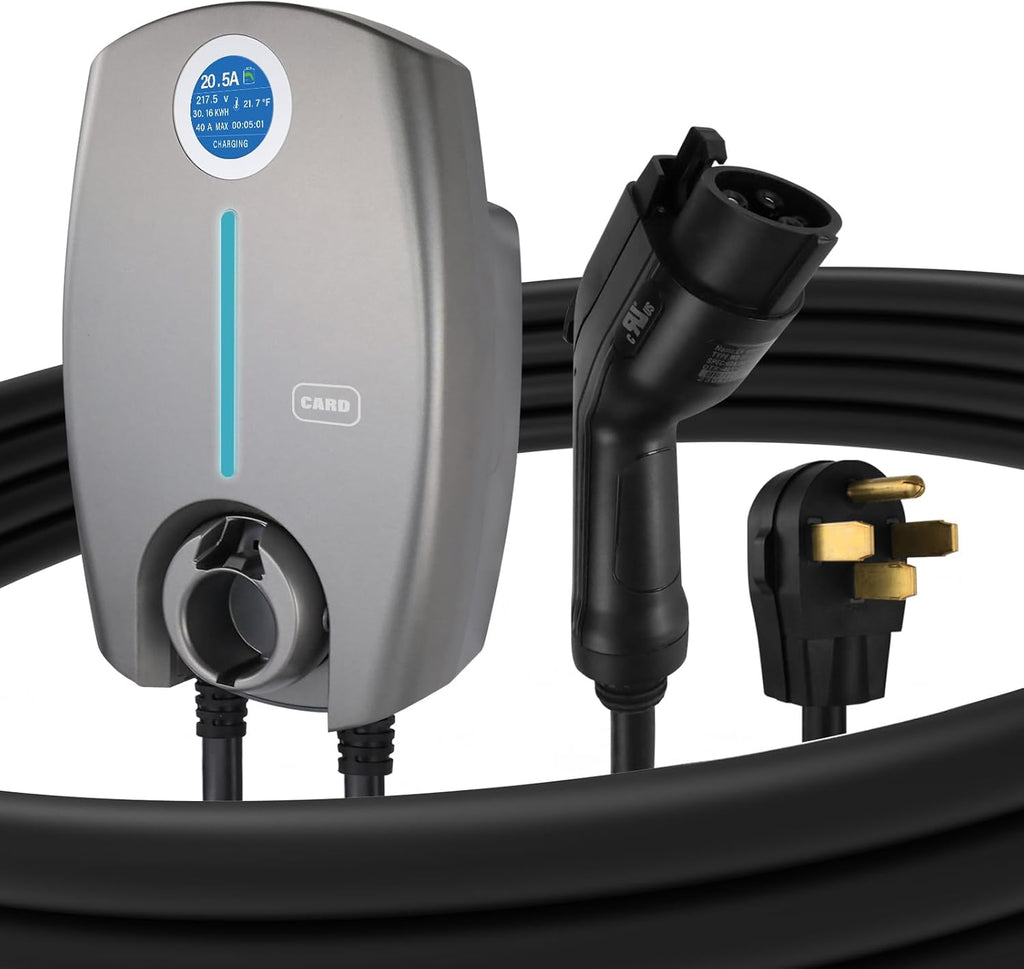 Home Smart Level 2 EV Charger up to 40 Amp, Outdoor Fast Charging Station with NEMA 14-50 Plug for All J1772 Electric Vehicles, Wi-Fi and Bluetooth Enabled EVSE, 25-Foot Cable