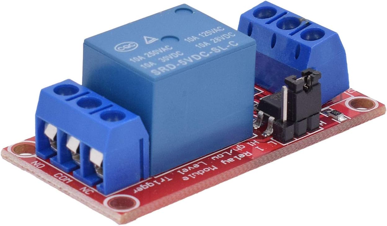 DC 5V Relay Module 1-Channel Relay Switch with Optocoupler Isolation High/Low Level Trigger, Pack of 10