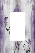 Decorative Outlet Covers Rustic White Purple Daisy Floral Flower 1 Gang Single Decora GFCI Device Light Switch Covers Plate 1 Rocker Wall Plate Jumbo Switch Cover Plate for Home Decor