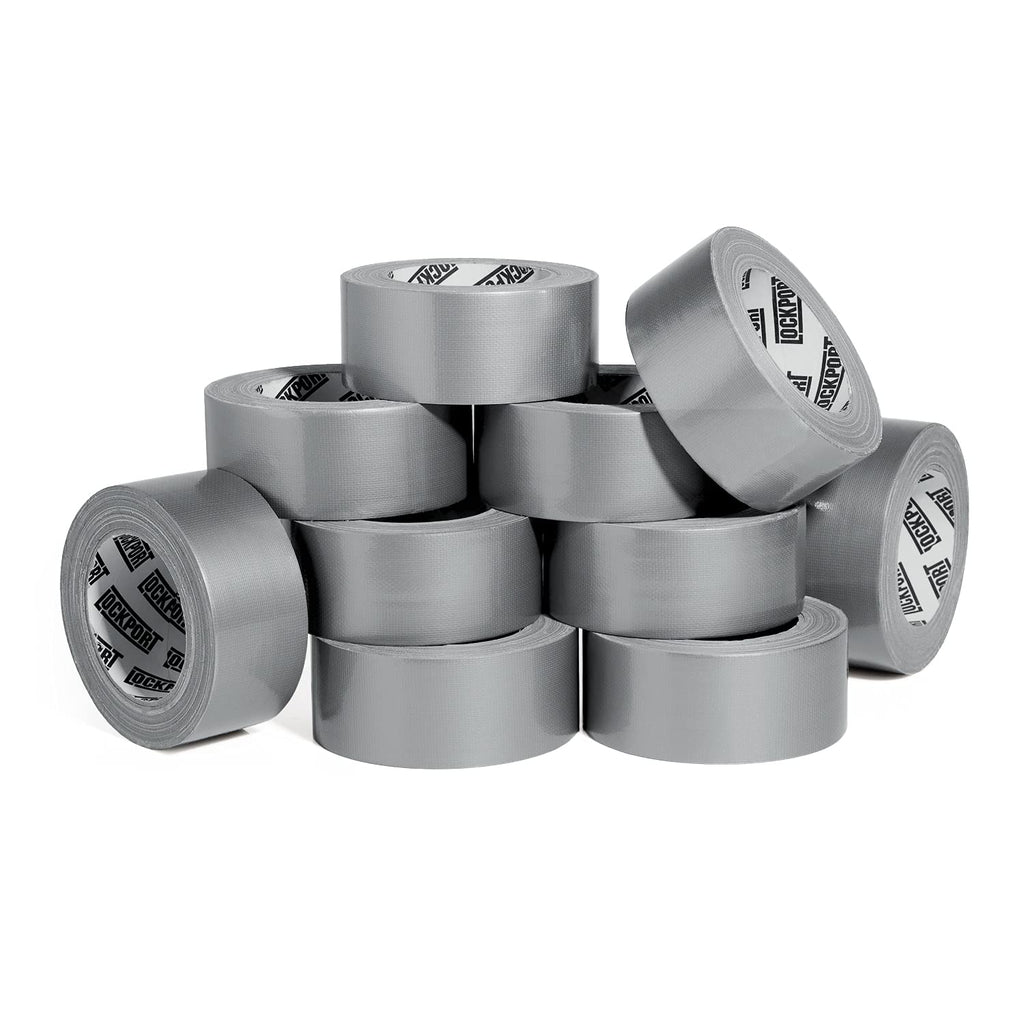 Lockport Duct Tape Heavy Duty Waterproof - 10 Roll Pack Silver Duct Tape Bulk - 30 Yards x 2 Inch - No Residue, Flexible, Strong, All- Weather Resistant and Easy Tear - Grey Heavy Duty