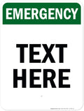 Custom Emergency Sign, OSHA Sign, 18x24 Inches, Rust Free .063 Aluminum, Fade Resistant, Made in USA by My Sign Center