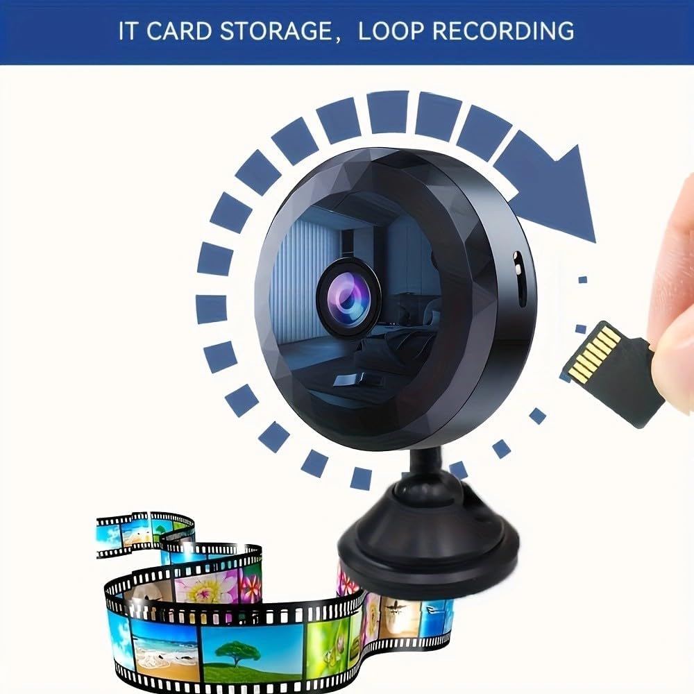 Mini WiFi Security Camera, 1080P HD, Motion Detection, Night Vision, Magnetic Mount, Battery/USB Powered, Perfect for Indoor and Outdoor Security and Pet/Baby Monitoring