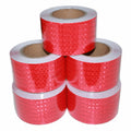 Red Reflective Tape Outdoor Waterproof 3 inch Wide, High Visibility Warning Industrial Marking Tape, Safety Stickers (68 feet,5 Rolls)