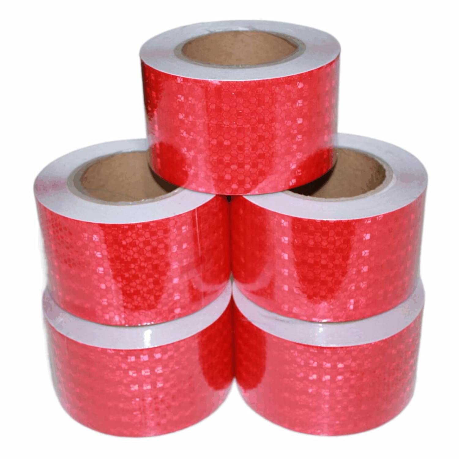 Red Reflective Tape Outdoor Waterproof 3 inch Wide, High Visibility Warning Industrial Marking Tape, Safety Stickers (68 feet,5 Rolls)
