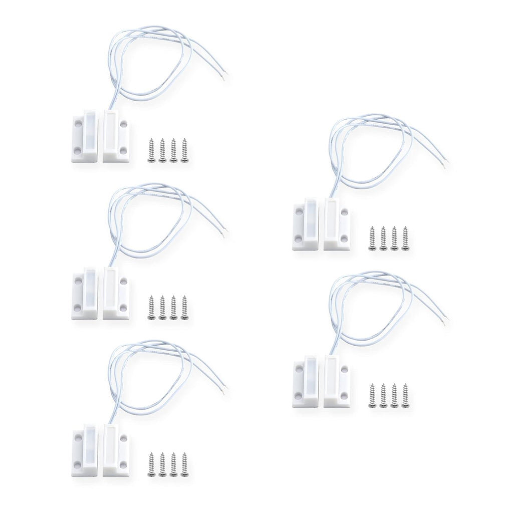 Magnetic Reed Switch NO Surface Mount Wired Door Window Contact Sensor with Adhesive Paper for Home Security and Burglar Alarm Systems MC-38 5pcs