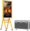 MWE Mobile Digital Signage Display 43in,Portable UHD Touchscreen Advertising Display Kiosk Poster App Publishing,Photo Booth Standby Series Screen Mirroring (Touch Screen, Wooden, 43in)