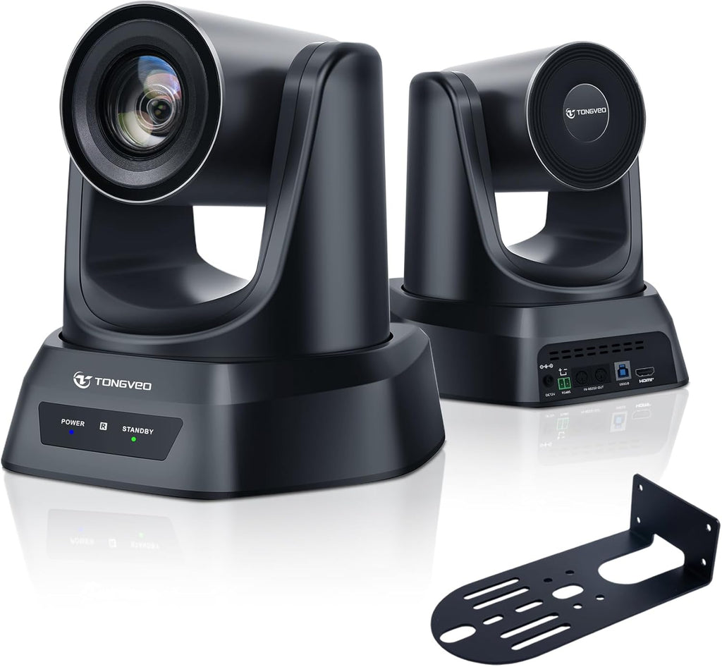 TONGVEO PTZ Camera AI Auto Tracking 12X Optical Zoom Conference Room Camera Wide View HDMI/USB3.0 60fps 1080P Video Conference for Church Worship Meeting Online Learn with Zoom YouTube OBS and More