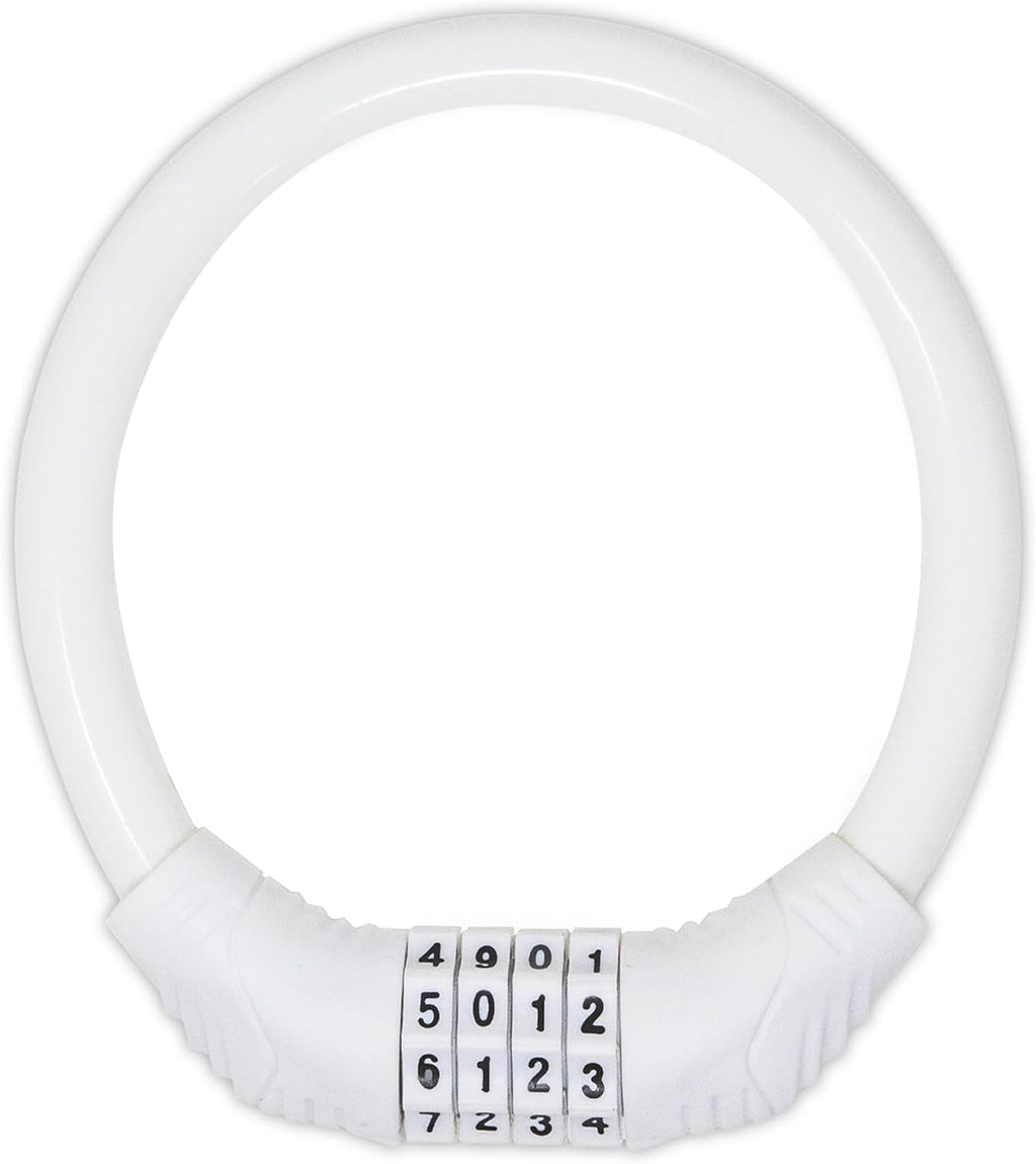 Urban August Original Fridge Lock: Multi-Functional Cable Combination Lock, for French-Door Refrigerators and Cabinets (Small, White - Two Pack)