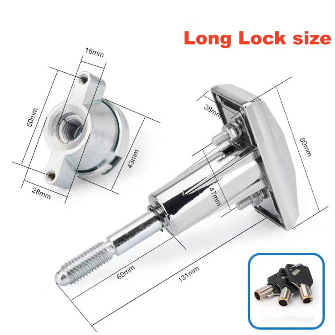 KIKEEP Universal Replacement T-Handle Vending Machine Lock with Keys (Long)