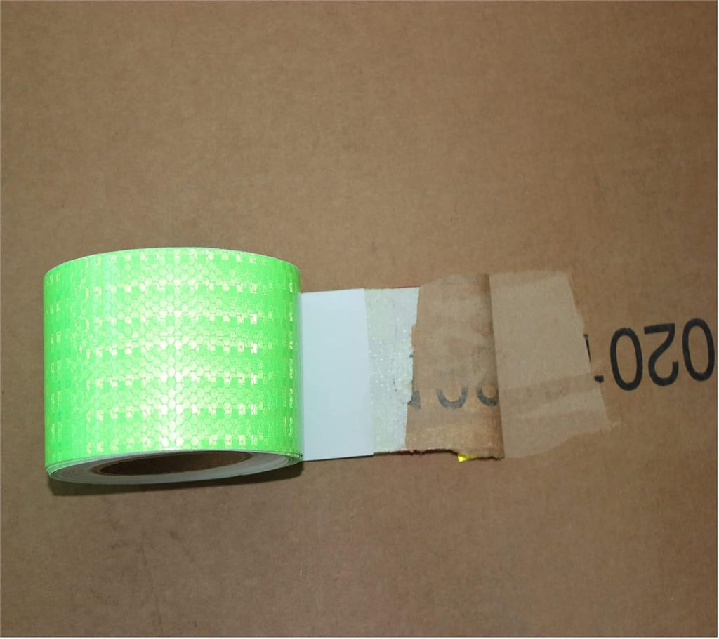 Green Reflective Tape Outdoor Waterproof 3 inch Wide, High Visibility Warning Industrial Marking Tape, Safety Stickers (68 feet,3 Rolls)