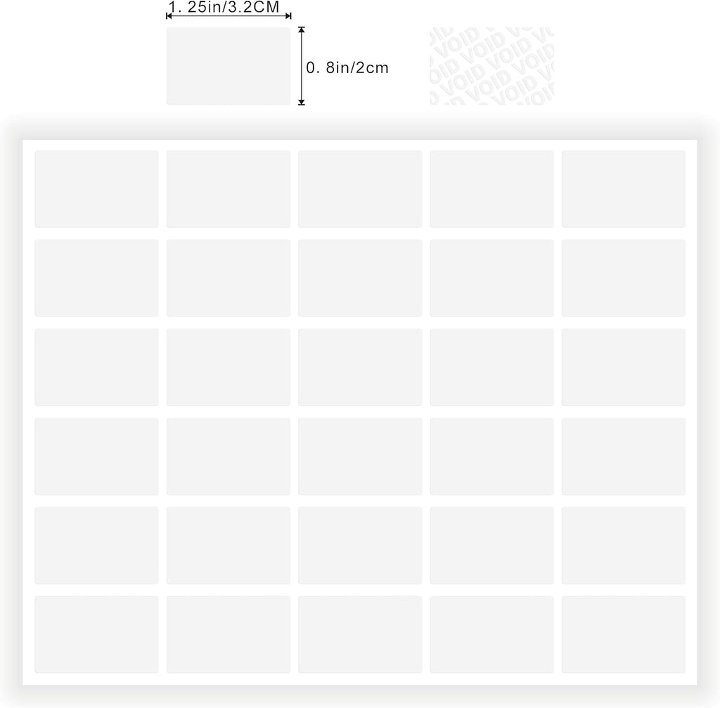 Transparent Blank Tamper Evident Labels Crystal Clear Sealing Package Seal Self Adhesive Security Warranty Void Tamper Proof Stickers (100pcs Rectangle)