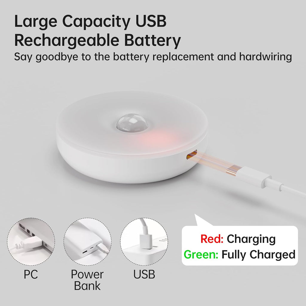 Homelist Motion Sensor Lights Indoor with Remote Control, 6 Pack Closet Night Lights Battery Operated Stick on Under Cabinet Lighting, 3 Color Temps Rechargeable Puck Lights for Kitchen Stair Hallway