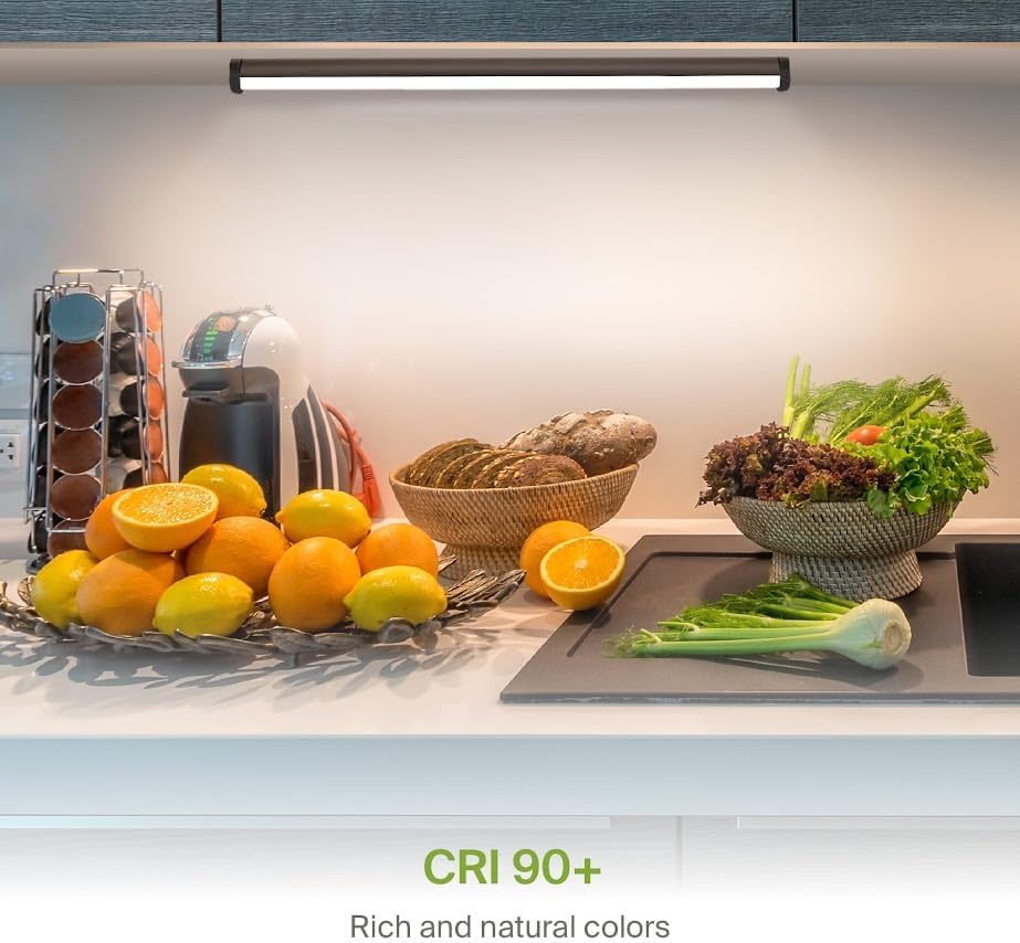 ASD Swivel LED Under Cabinet Lighting Bronze, 18 Inch 8W, Hardwired or Plug-in, 2700K/3000K/4000K, Hi/Low Switch, Rotatable Lens, Dimmable Linkable Under Counter Light for Kitchen, ETL & Energy Star