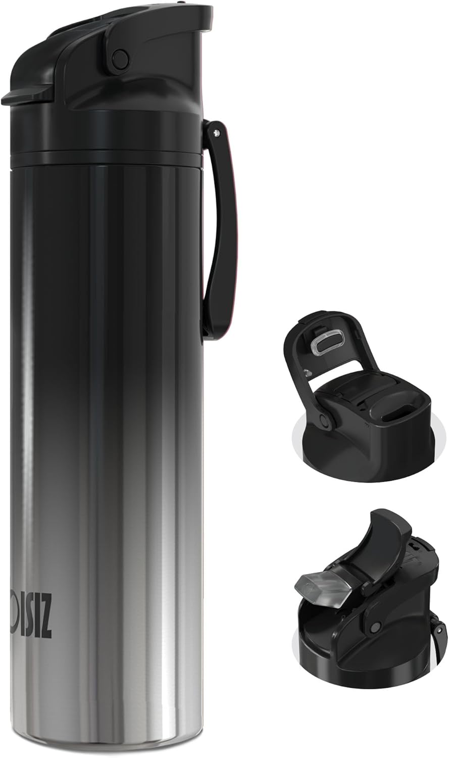 OISIZ Insulated Water Bottle 24 oz with 2 in 1 Spout and Straw Lid,One Click Safety Lock,100% Leakproof,Keep Cold 24H,Vacuum Stainless Steel Water Bottle for School,Travel and Sports,Dishwasher Safe
