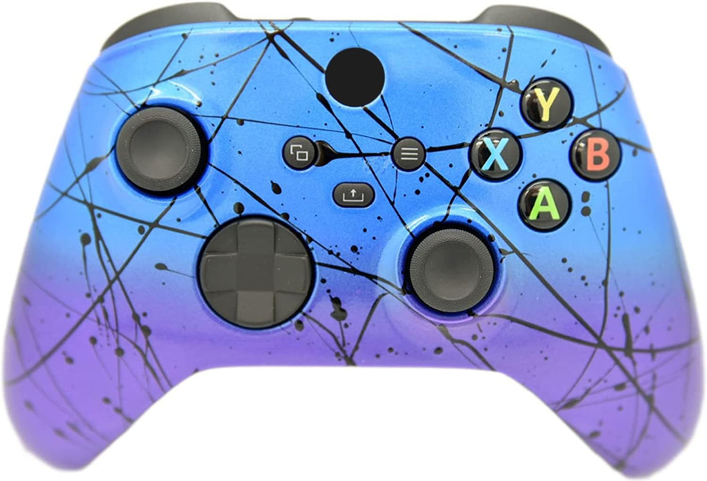 Hand Airbrushed Fade Custom Controller Compatible with Xbox Series X/S & Xbox One (Series X/S Blue & Purple)