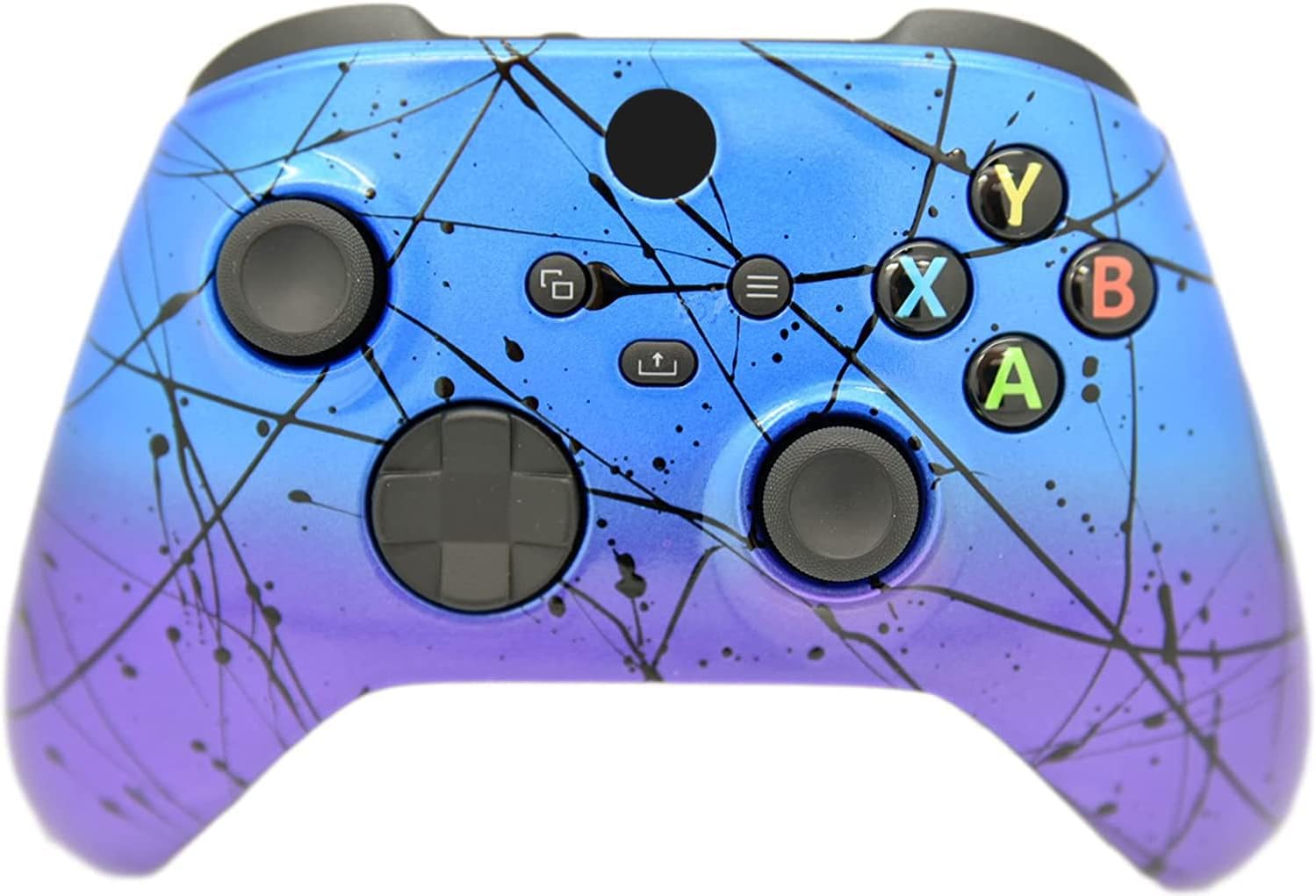 Hand Airbrushed Fade Custom Controller Compatible with Xbox Series X/S & Xbox One (Series X/S Blue & Purple)
