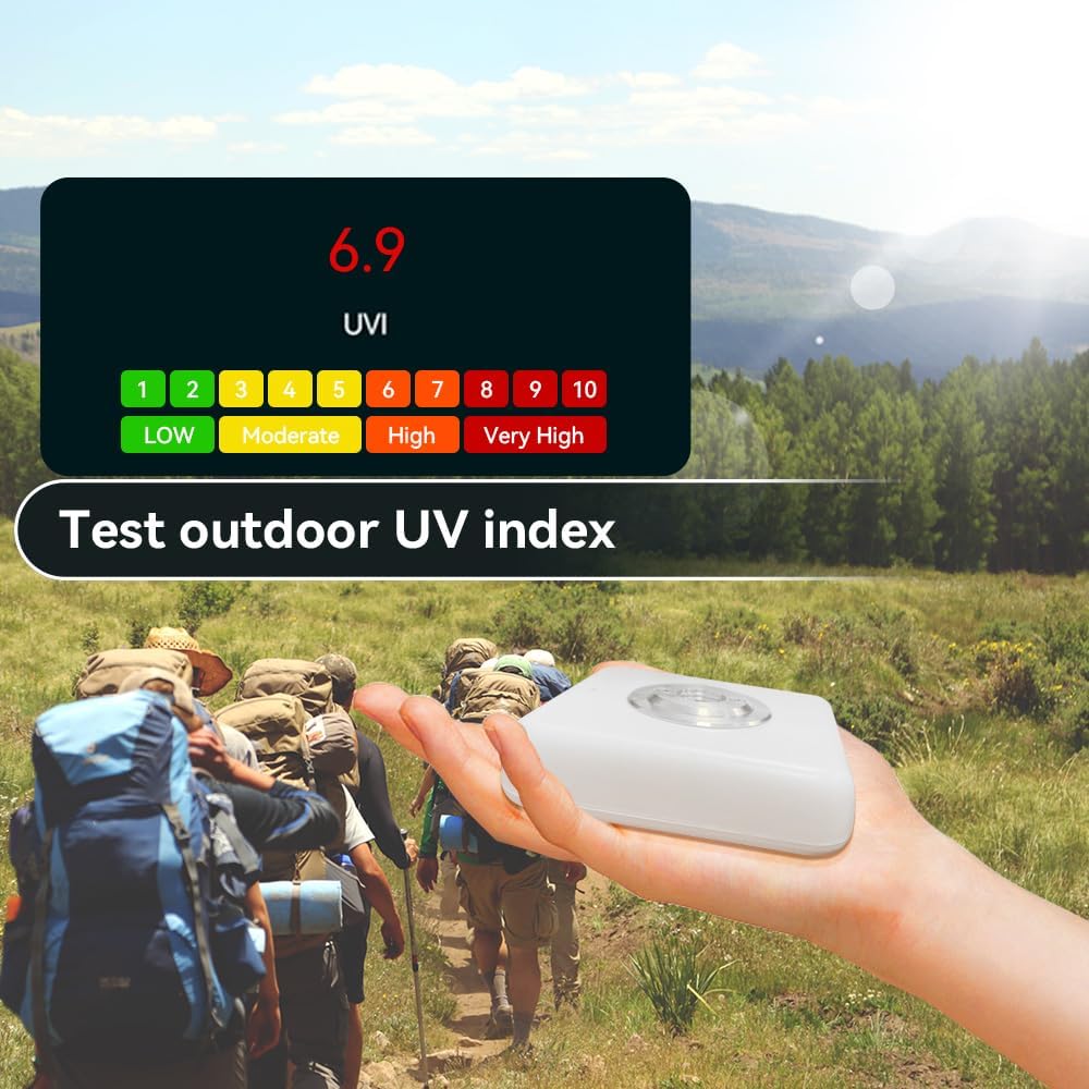 VBR Sun UVI Index Meter Up to 22 with UV Hurt Alarm,Sunburn Protect with Beeping Sound Reminder