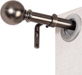 Curtain Rods for Windows 18 to 88 inches, 1 Inch Modern Metal Drapery Rods, Adjustable Heavy Duty Curtain Pole with Round Finials(18"-88"Antique Nickel