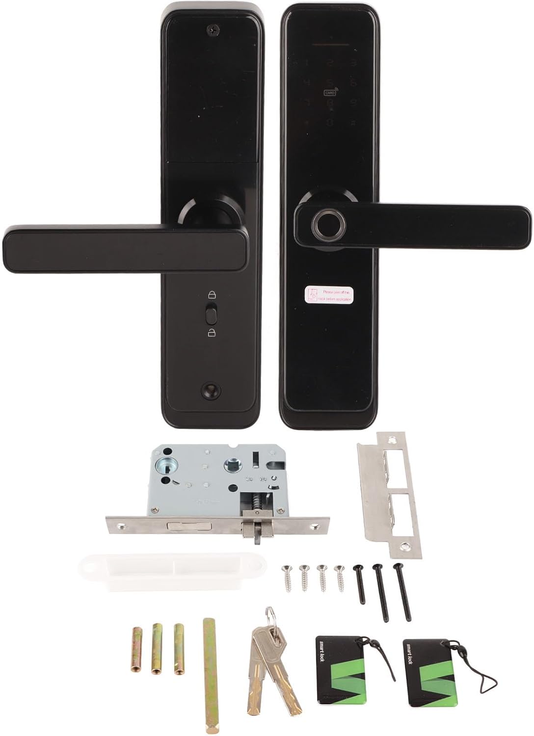 Smart Digital Door Lock, Keyless Entry Touch Keypad Deadbolt, Black, Adjustable Direction - High Security Fingerprint & Password Access, Multiple Unlock Methods, Suitable for