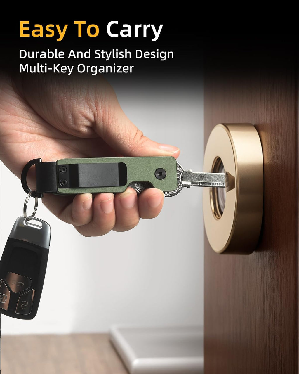 Keychain Key Holder Keychain Tile For Men/Women Key Finder Ring/Organizer for Car Keys Keyring Accessories 2-5 Keys