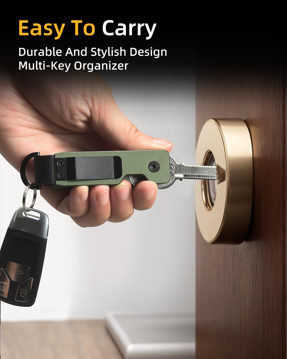 Keychain Key Holder Keychain Tile For Men/Women Key Finder Ring/Organizer for Car Keys Keyring Accessories 2-5 Keys