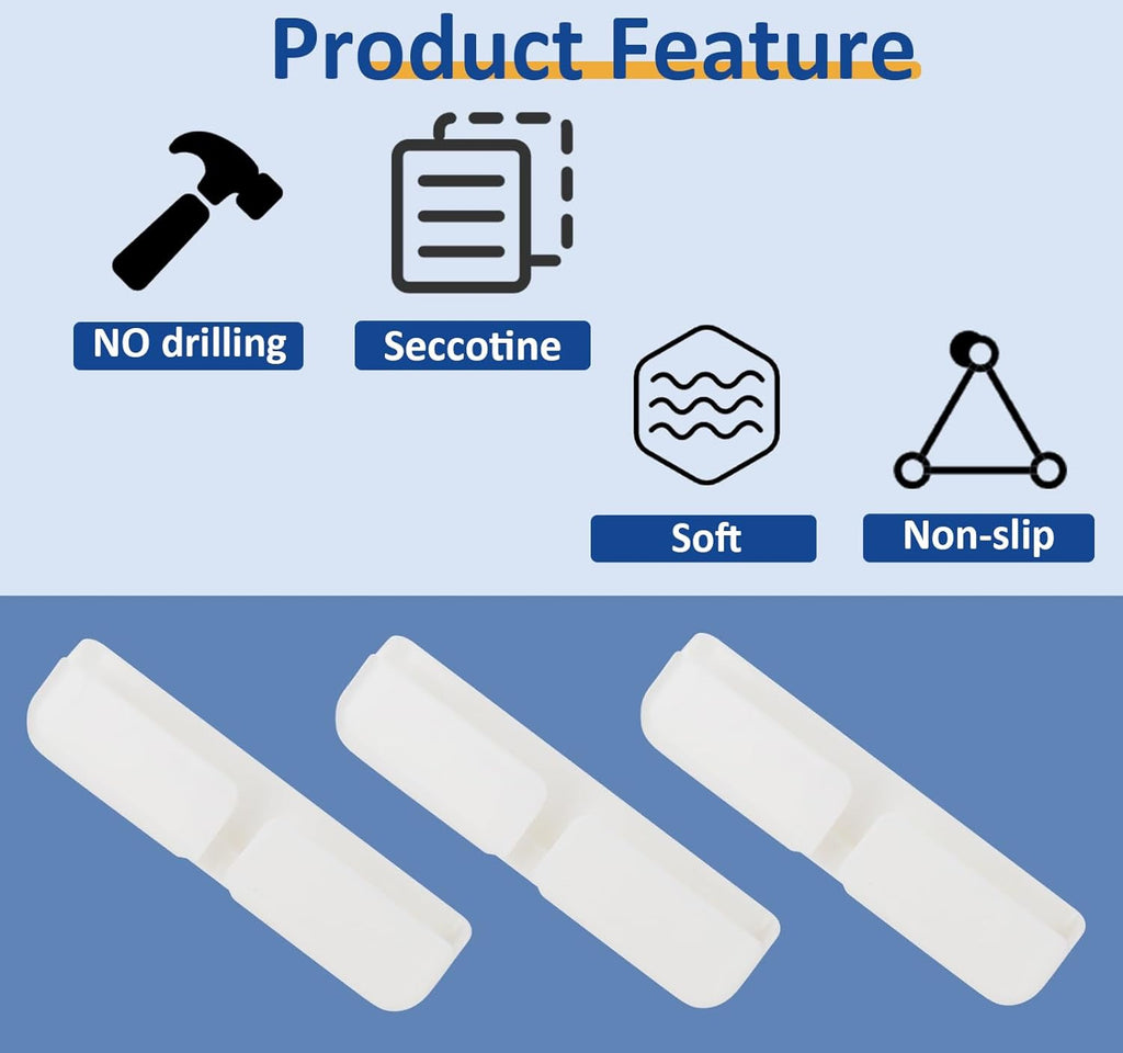 Dental X-Ray Sensor Holder (3-Pack, White) – High-Density Plastic Wall Mount, Adhesive Installation, Fits Most Sensor Brands & USB Cables for Dental Office