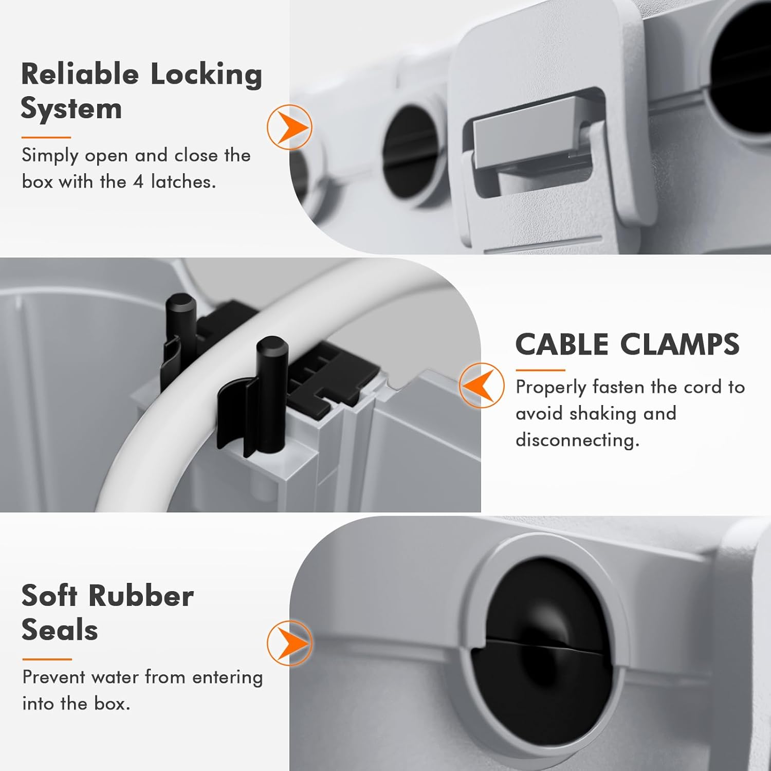 RESTMO 5-Piece Outdoor Waterproof Electrical Box Set – 12.5" x 8.5" x 5" Large & 7.1" x 2.3" x 2.3" Small, Weatherproof Boxes for Power Strip, Outlet, Plug, Socket, Timer, Holiday Light, Light Gray