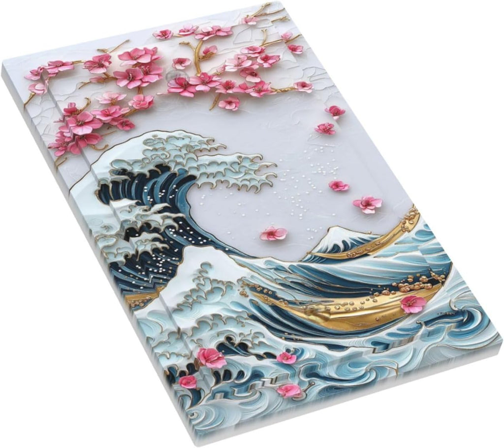 Light Switch Cover Plate The Great Wave Off Kanagawa With Sakura 1 Gang No Device Blank Electrical Wall Plates Faceplate Decorative Switch Plate for Bedroom Bathroom Decor