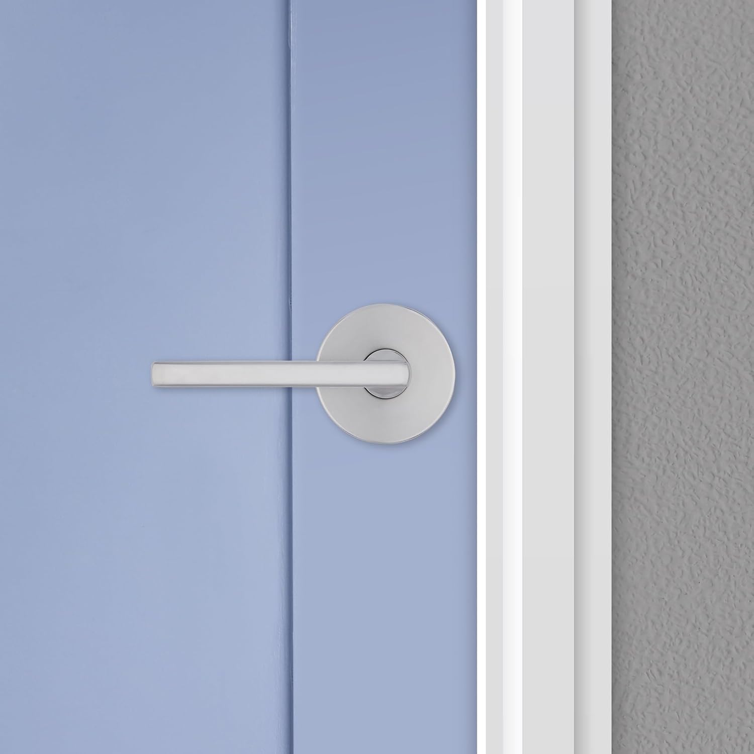 Kwikset Halifax Interior Passage Door Knob, Round Handle for Closet and Hallway Doors, Non-Locking Doorknob in Satin Chrome, with Microban Protection