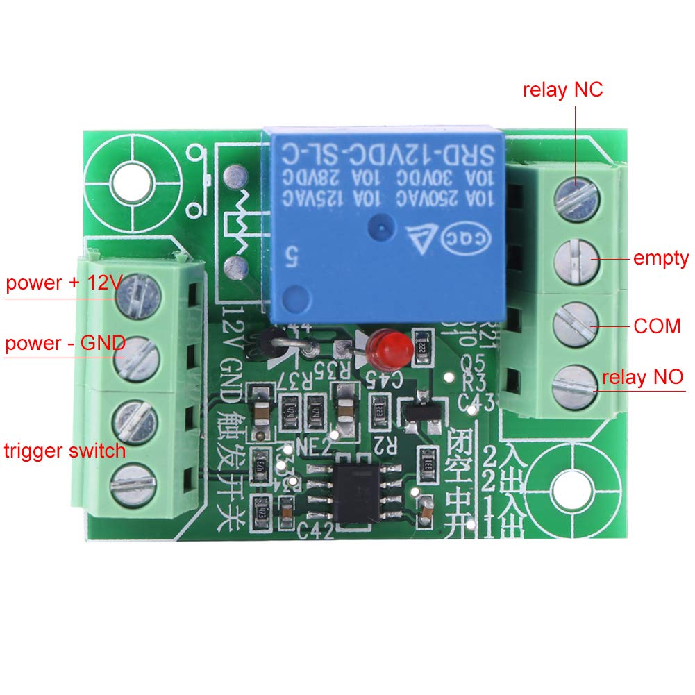 DC 12V Single Channel Bistable Circuit Trigger Switch Relay Control Module Compact Design Easy Wiring for Home Automation Projects