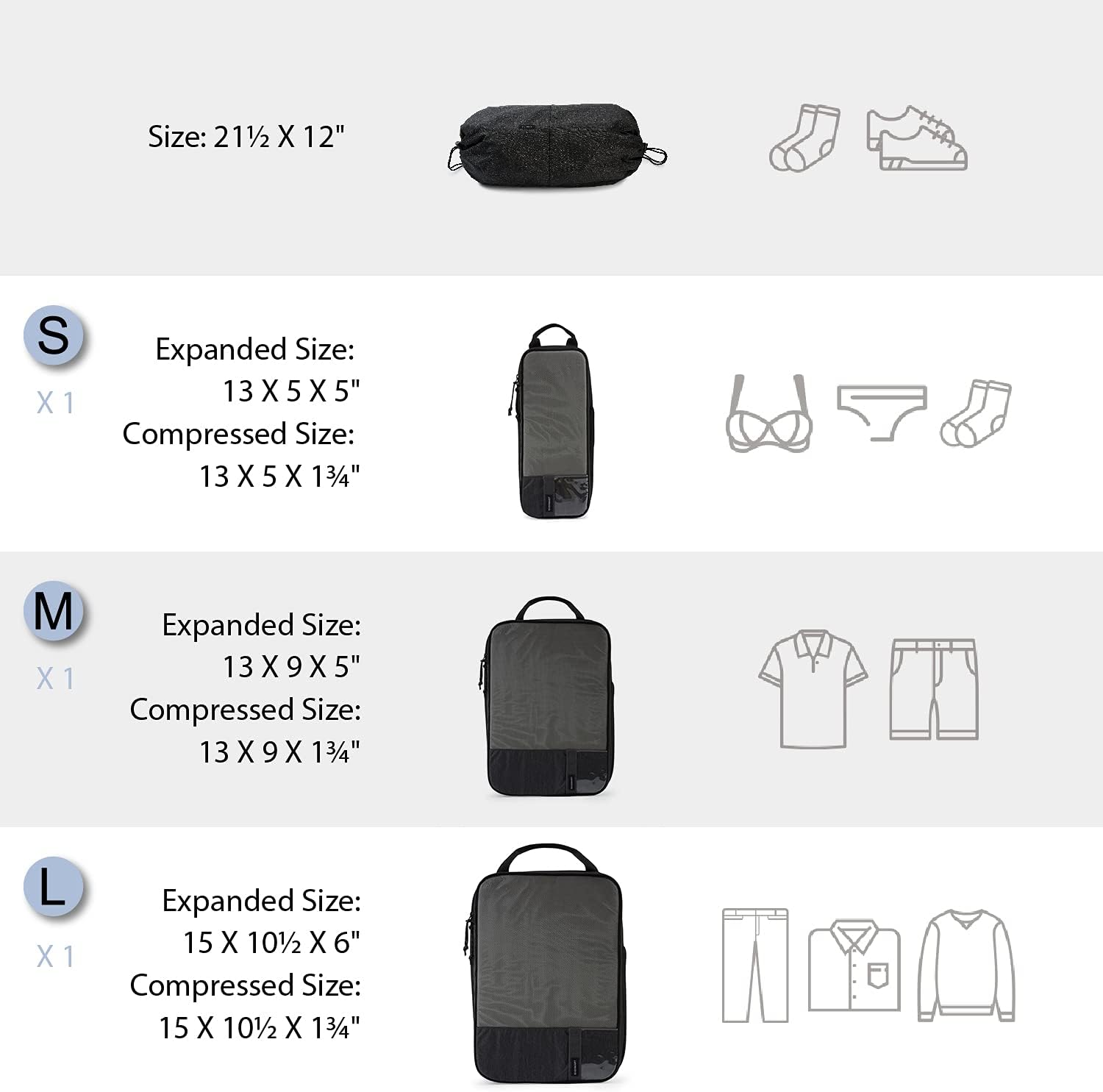 BAGSMART 6 Set /4 Set/2 Set Compression Packing Cubes for Travel, Lightweight Luggage Organizer Bags, Durable Space Saver Bags Travel Essentials