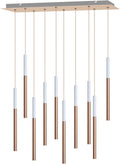 ALTAIR 10 Mini Pendant Lighting White-Copper - LED Hanging Light Fixture for Kitchen Island, Bar, Foyer - Cluster Pendants - Dimmable, Adjustable Wire, Lamp Bulb Included