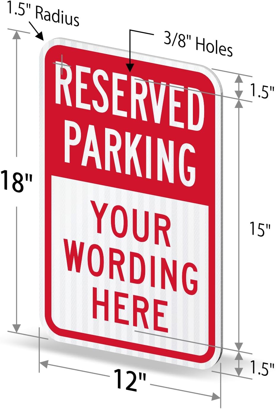 SmartSign "Reserved Parking - Add Your Wording Here" Custom Sign | 12" x 18" 3M Diamond Grade Reflective Aluminum, Made in USA