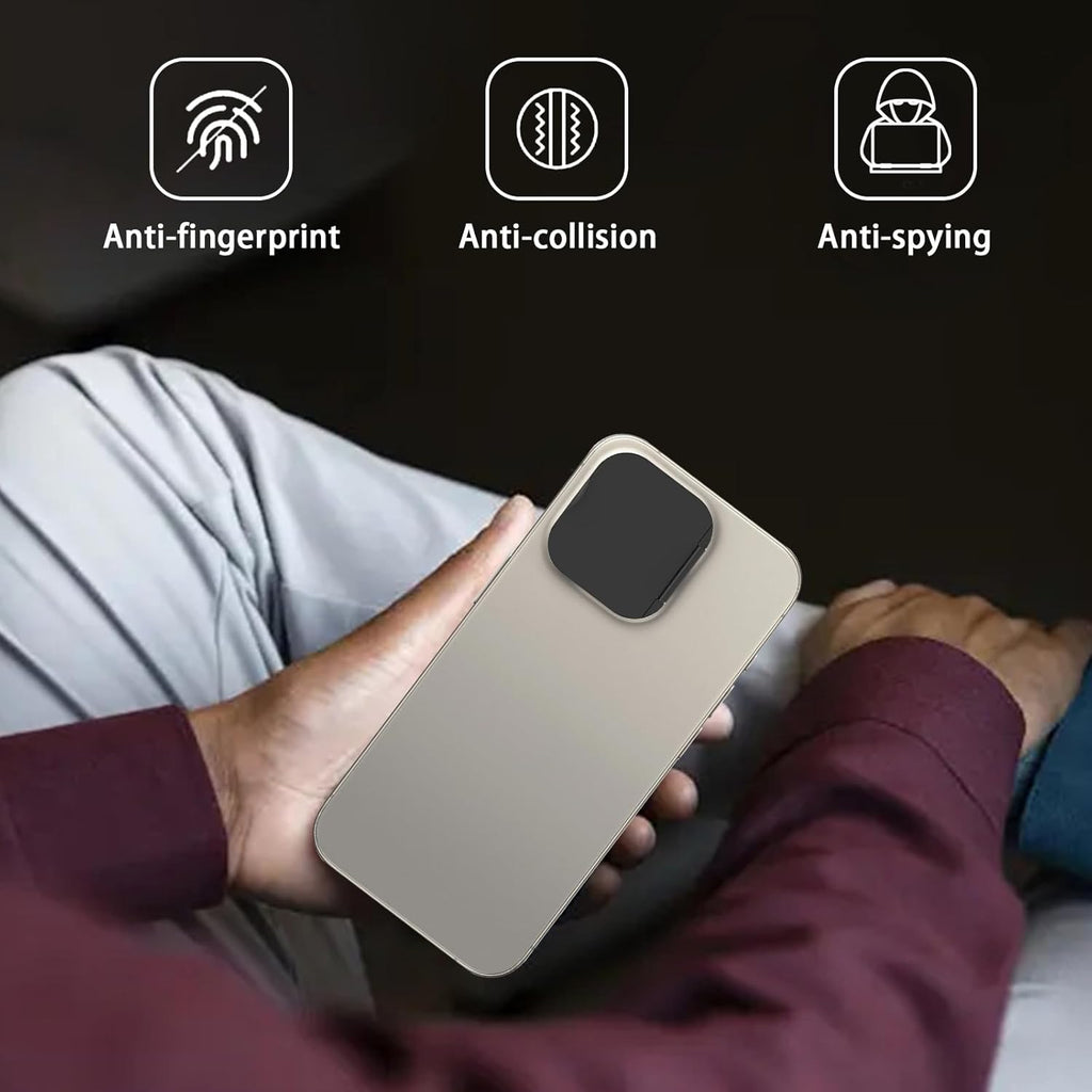 Front Camera Cover Compatible for iPhone 15 Pro/15 Pro Max with Rear Lens Cover,Protect Privacy and Security But Not Affect Facial Recognition（2Pack-2025 Updated Version