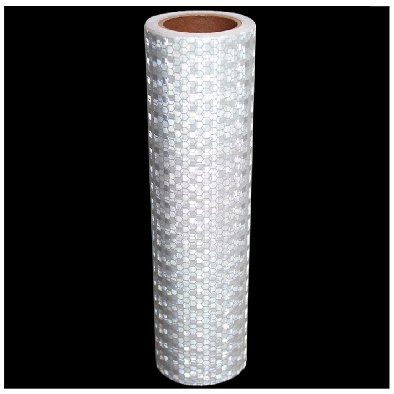 Reflective Tape White Outdoor Waterproof 8 inch, High Visibility Industrial Marking Tape, Safety Adhesive Stickers (11 feet)