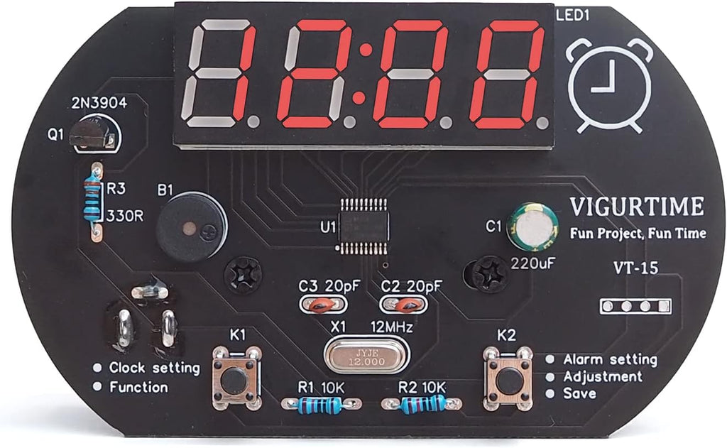 4-Digit Digital Clock Soldering Project Kit for Learning Practicing Teaching Electronics, Great STEM Project and Gift
