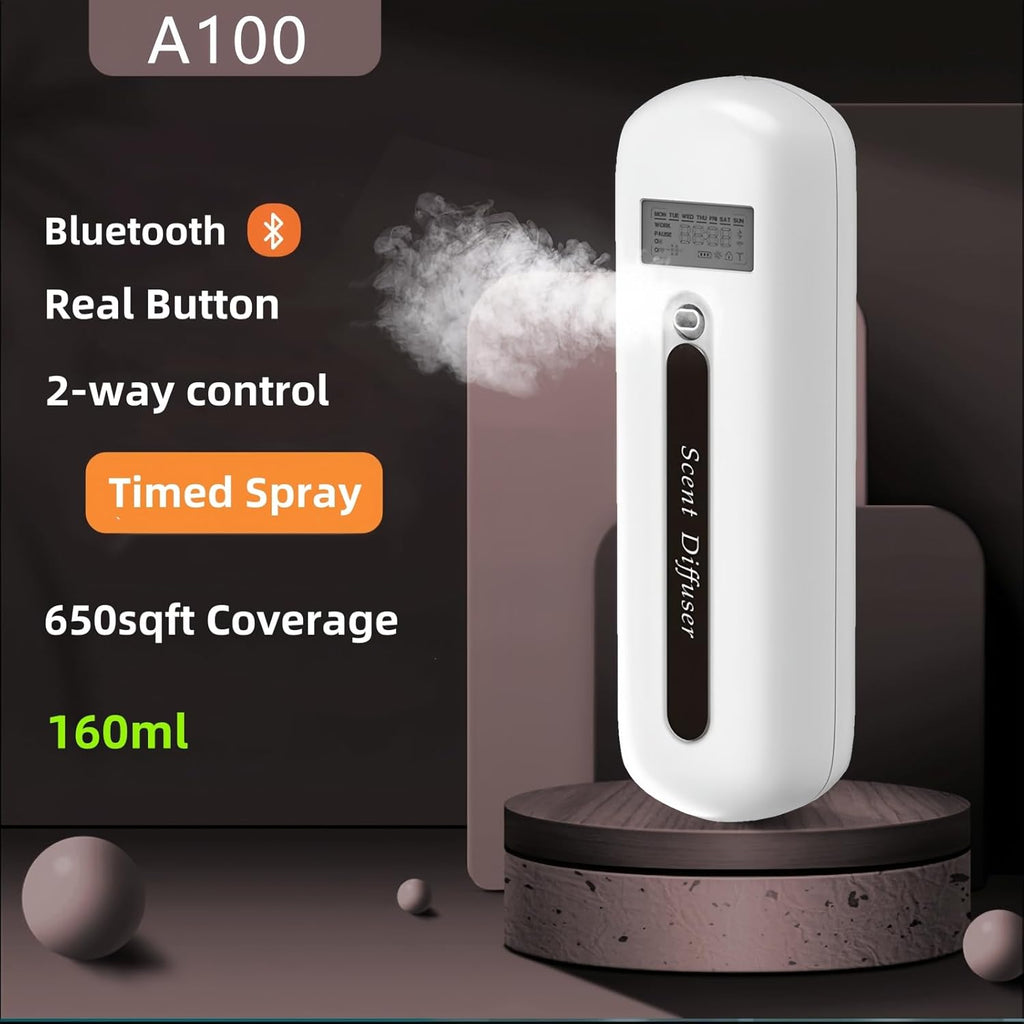Plug in Waterless Diffuser - Up to 650 sqft Coverage, Wall Plug Oil Diffuser - Waterless Oil Diffuser with Button&App Dual-Control-