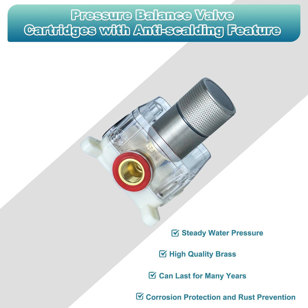 Digital Display Shower Valve Shower Valve Single Way Shower Diverter Valve Shower Mixing Valve Can Use All the Time Brushed Nickel
