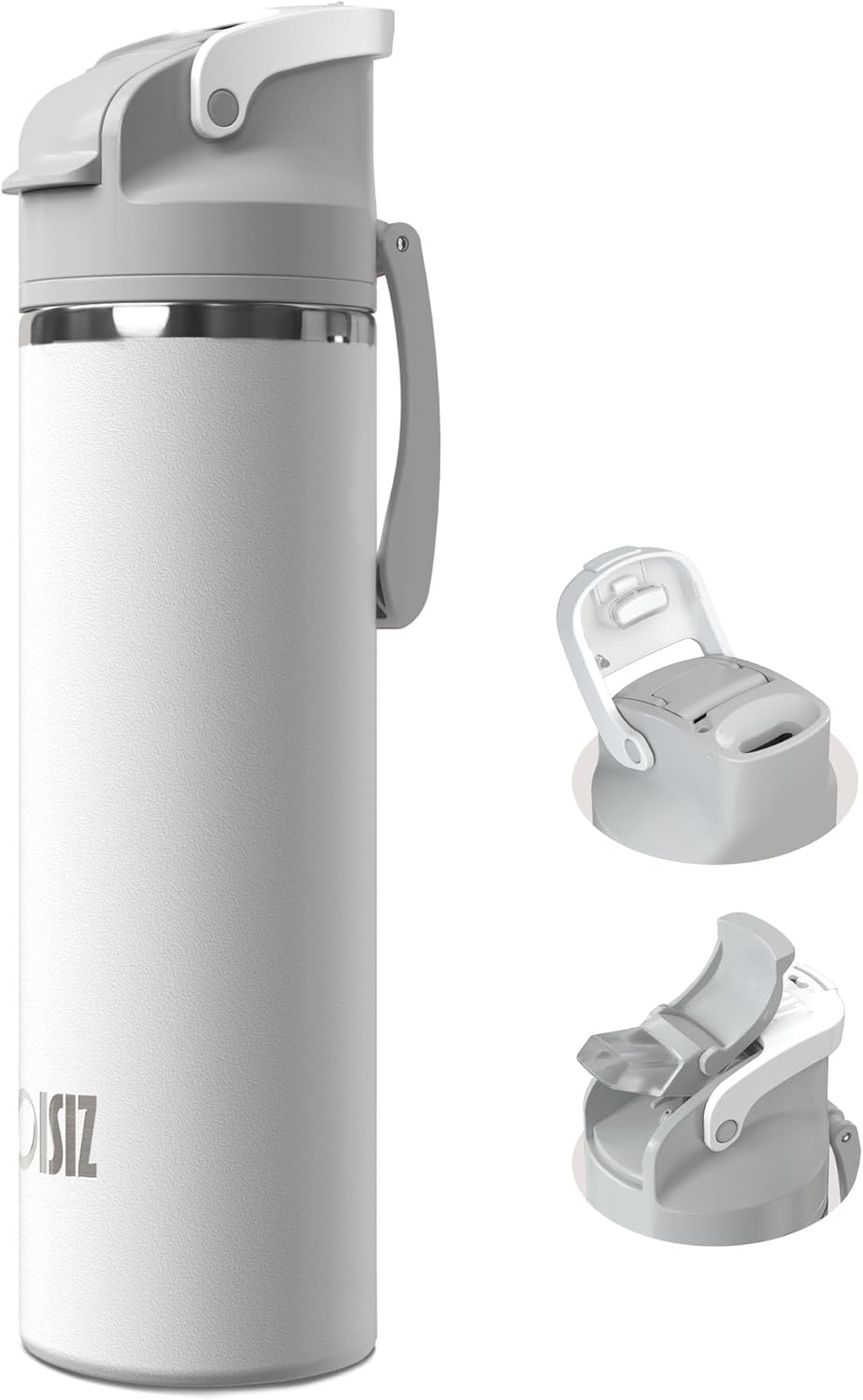 OISIZ Insulated Water Bottle 24 oz with 2 in 1 Spout and Straw Lid,One Click Safety Lock,100% Leakproof,Keep Cold 24H,Vacuum Stainless Steel Water Bottle for School,Travel and Sports,Dishwasher Safe