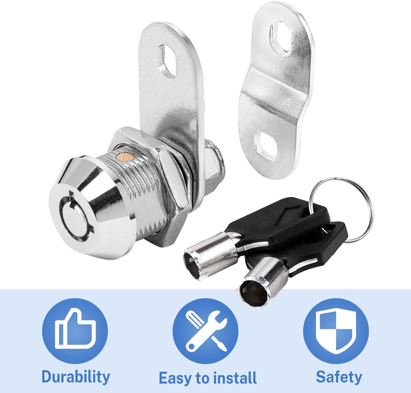 Cam Lock RV Storage Lock Keyed Alike, 5/8" Fits on 3/8" Max Door Thickness, RV Compartment Locks for Camper Trailer (5/8Inch 6Pack)