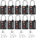 Forge Dual-Opening: Key or Combination Lock, TSA Approved Lock for Luggage, Pelican case, Travel, Gym, School, Luggage Combination Lock, Travel Bag Lock (Black 10 Pk)