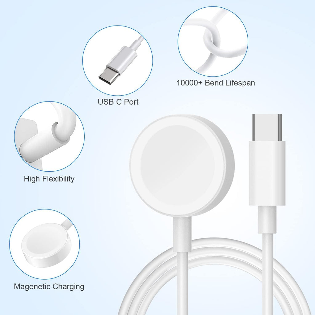 Fast Charging for Apple Watch Charger,2Pack PD USB C Fast iWatch Charger Block with 6FT Magnetic Wireless Cable for iWatch Charging Compatible with Apple Watch Series 11/10/9/8/7/6/SE2/5/4/3/2/1/Ultra