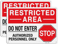 GicnKeuz "Restricted Area - Do Not Enter, Authorized Personnel Only" Metal Signs, 10 x 7 Inches Reflective Aluminum Signs, Fade Resistant/Waterproof, Easy to Install, Outdoor Use (2-Pack)
