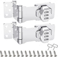 2 Pack Password Rotary Hasp Locks, Collapsible Solid 304 Stainless Steel File Cabinet Lock Desk Drawer Lock, for 90 Degree and 180 Degree Drawers, Dabinets, Doors, Flip Barn Door, Outdoor