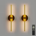 ZAGO Battery Operated Wall Sconce: 24-inch Wireless LED Wall Sconces Set of Two with Remote Control, Dimmable Modern Linear Light for Living Room, Bedroom, Hallway Indoor Lighting Decoration